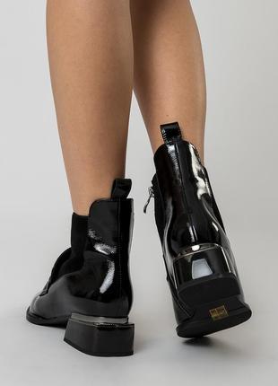 Ботинки женские кожаные черные 1650б-а10 фото