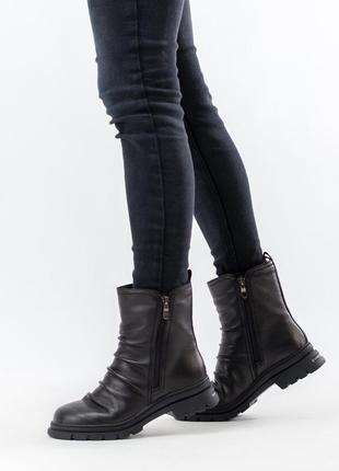 Ботинки женские кожаные зимние на низком ходу 1536ц10 фото