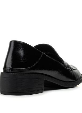 Туфлі шкіряні чорні на низькому ходу 1876т4 фото
