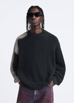 Свитер мужской хлопковый с принтом zara new