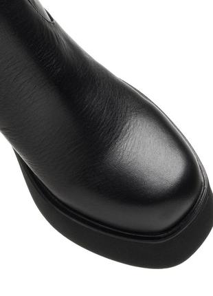 Ботфорты женские черные кожаные на каблуке 447бz8 фото