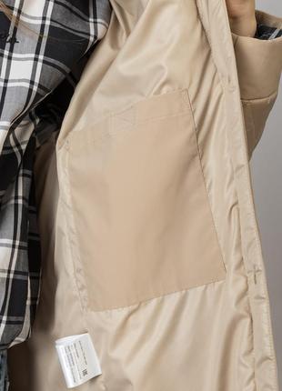 Куртка демисезонная бежевая стеганная к6217 фото