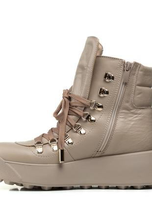 Ботинки женские teona бежевые на шнуровке на платформе 465цz-в3 фото