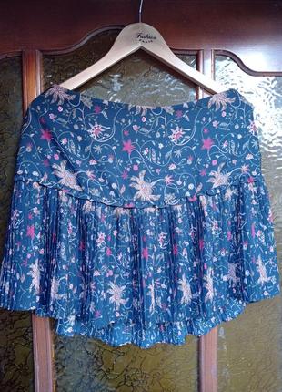 Стильная цветочная юбка плиссе