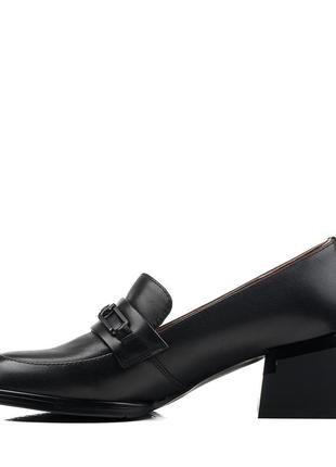 Туфли женские черные кожаные 2128т3 фото