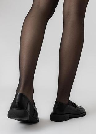 Туфли женские черные кожаные 2176т10 фото