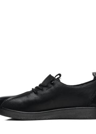 Туфли женские черные кожаные на шнурках 2150т3 фото