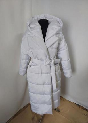 Жіноче зимове пальто (пуховик-халат)