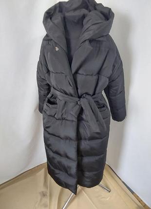 Женское зимнее пальто (пуховик-халат)2 фото