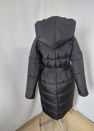 Жіноче зимове пальто (пуховик-халат)5 фото