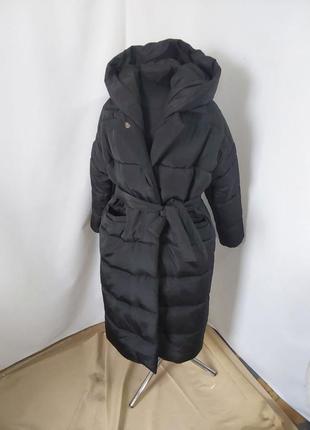 Жіноче зимове пальто (пуховик-халат)7 фото