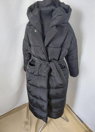 Жіноче зимове пальто (пуховик-халат)3 фото