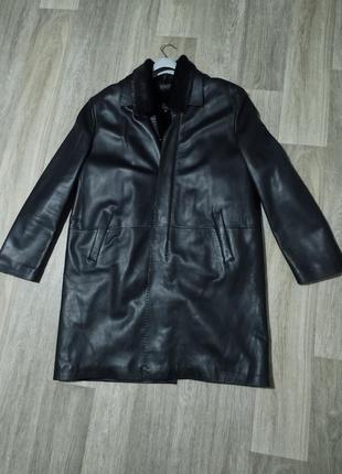 Чоловічий шкіряний плащ / пальто / rossini / mondial / шкіряна куртка / чоловічий одяг /