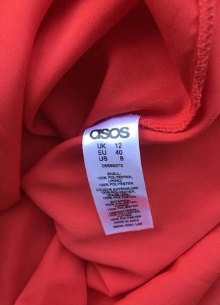 Красное алое платье с разрезами asos шифон червона сукня5 фото