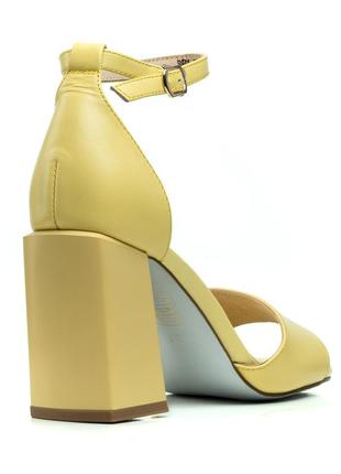 Босоножки женские желтые на высоком каблуке 1109л-а4 фото