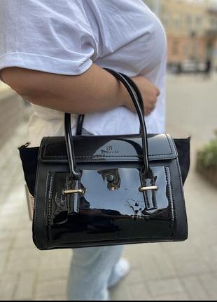 Стильна сумка жіноча чорна ronaerdo