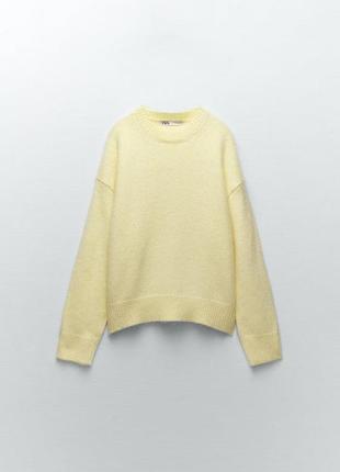 Свитер кофта вязаный лимонный желтый oversize zara m l 9598/1753 фото