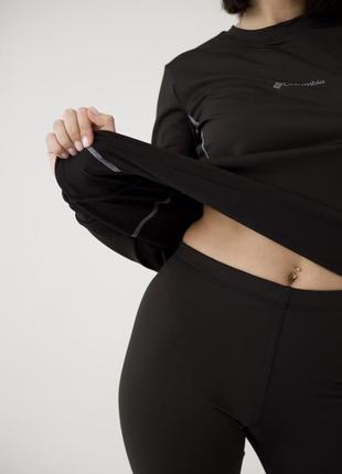 Термобелье женское columbia черная на флисе комплект зимнее белье до -32°с2 фото