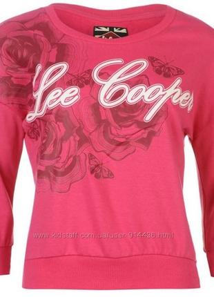 Кофта свитшот женская на флисе lee cooper, розовая, xs