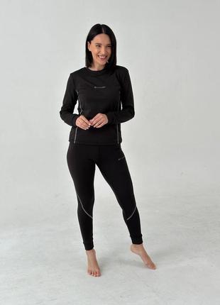 Термобелье женское columbia черная на флисе комплект зимнее белье до -32°с10 фото