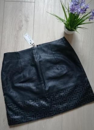 Новая чёрная юбка мини эко кожа9 фото