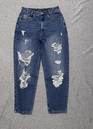 Cropp джинсы рваные  мом момы mom синие женские 36 размер4 фото