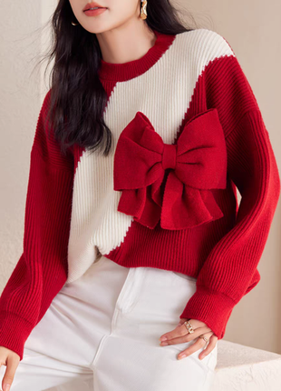 Новорічний светрик, різдвяний светер, трендова кофта, червоний кардиган2 фото