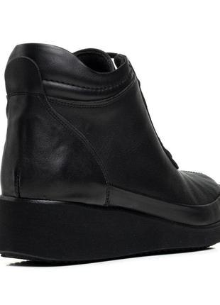 Ботинки черные кожаные женские на шнуровках 440бz4 фото