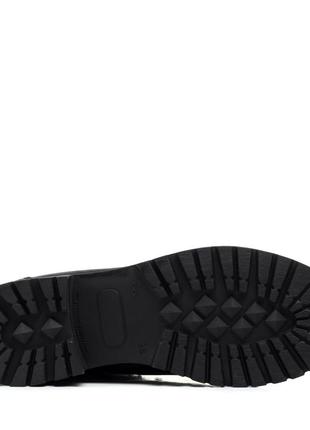 Ботинки кожаные черные на низком каблуке 464цz6 фото