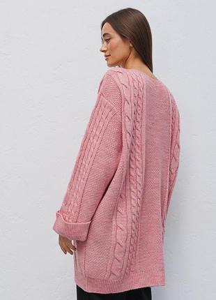 Довгий вязаний светр туніка oversize6 фото