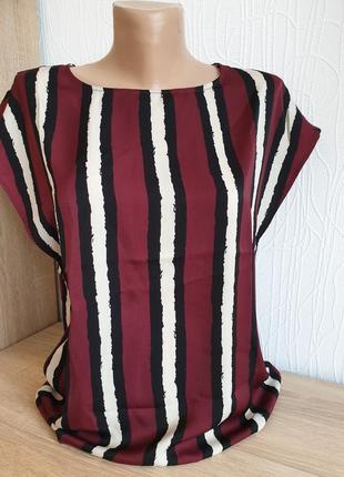Контрастная блуза в вертикальную полоску2 фото