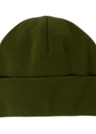 Зимняя вязаная шапка олива зсу теплая тактическая шапка вязка армейская шапка олива нгу военная шапка