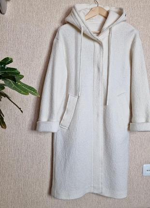 Стильное шикарное пальто из натуральной шерсти с капюшоном mo &amp; co, оригинал1 фото