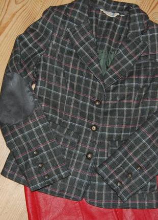 Стильный кардиган/пиджак/блейзер/пальто в клетку от alice callina в идеале 50% шерсть