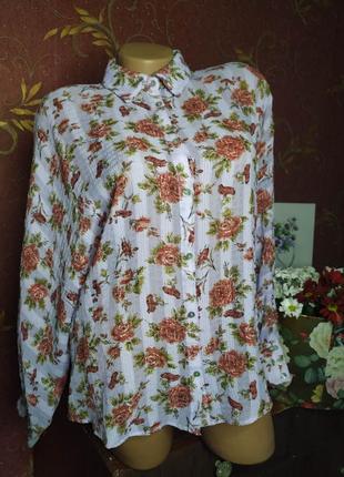 Блуза вільного крою з квітковим принтом від zara