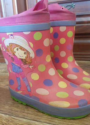 Гумові чобітки tom.m для дівчинки 27 розмір на дощ в чудовому стані