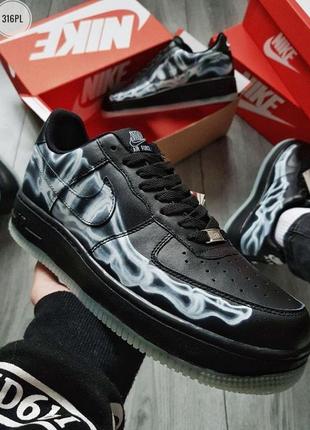 Nike air force skeleton qs black