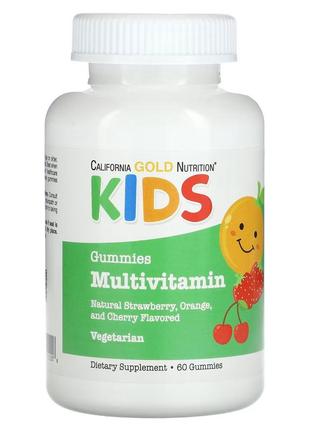 California gold nutrition, мультивитамины для детей в жевательных таблетках, без желатина, с ягодным