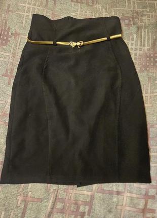 Стрейчевая юбка карандаш с завышеной талией1 фото