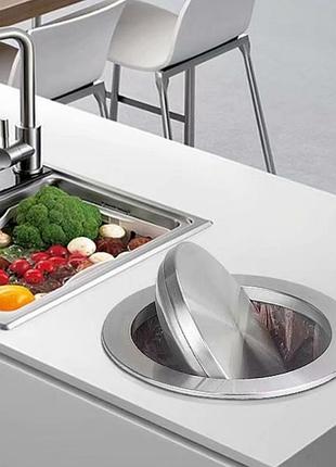 Система под мусорное ведро цвет красное золото 205мм круглая в столешницу люк...