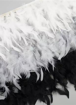Черные перья индейка на тесьме, перо, боа4 фото