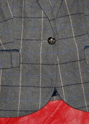 Модный кардиган/пиджак/блейзер/пальто в клетку в идеале в составе шерсть5 фото