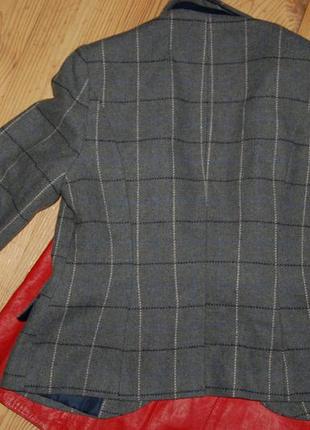 Модный кардиган/пиджак/блейзер/пальто в клетку в идеале в составе шерсть7 фото