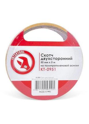 Скотч двухсторонний intertool - 50 мм х 5 м пропилен