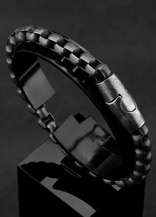 Браслет мужской стальной hagen из нержавеющей медицинской стали серебристый 15.5 до 17.5 см