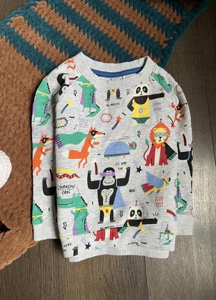 Серая кофта батник реглан mini club 3-4 года 98 см 199