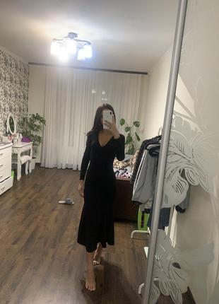 Черное миди платье1 фото