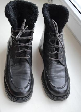 Pierre cardin кожаные зимние женские ботинки сапоги 38р italy