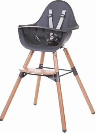 Стул для кормления childhome evolu 2 с бампером - natural/anthracite (chevochna)