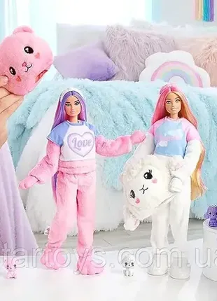 Барби превращения в костюм ягненка barbie cutie reveal doll with purple hair &amp; lamb4 фото